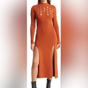 Ronny Kobo Aidy Cutout Ribbed Maxi Knit Dress